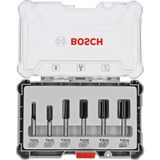 Bosch Karışık 6'lı Freze Ucu Seti Şaftlı Profesyonel 8 mm Metal Ahşap Beton Uyumlu Uzun Ömürlü Tasarım