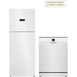 Bosch KDN55XWE0N Serie 4 Beyaz Üstten Donduruculu Nofrost Buzdolabı 453 Lt + SMS26DW00T 6 Programlı 13 Kişilik Beyaz Bulaşık Makinesi - Standart