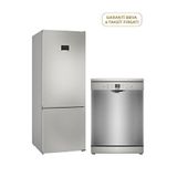 Bosch Kgn55cie0n Serie 4 Inox Alttan Donduruculu Nofrost Buzdolabı 483 Lt + Sms26di00t Serie 2 Inox 6 Programlı Bulaşık Makinesi - Gri