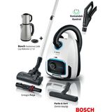 Bosch Kumandalı Kontrol Turbo Serie 6 Propower Toz Torbalı Süpürge + Bosch Çelik Çay Makinesi Almanya’da Üretilen Bosch Motor Teknolojisi ile Sürekli Yüksek Performans - Beyaz