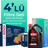 BOSCH Mercedes C200 Kompresor Filtre Bakım Seti Motul Motor Yağlı (2008-2012) 4 Lü