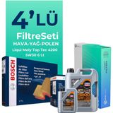 Bosch Mercedes SLK200 Kompresor Filtre Bakım Seti Liqui Moly Motor Yağlı (2004-2011) 4 Lü