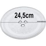 Bosch Mikrodalga Fırın Için 3 Tırnaklı Yuvarlak Cam Tabak Tepsi 24,5cm Cam Tepsi