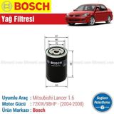 Bosch Mitsubishi Lancer 1.6 2004-2008 Yağ Filtresi