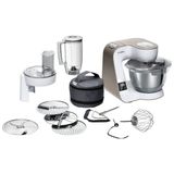 Bosch MUM5XW20 1000 W Mutfak Robotu – 3.9 L Paslanmaz Çelik Hazne, 3D Karıştırma, Entegre Tartı ve Zamanlayıcı, Beyaz