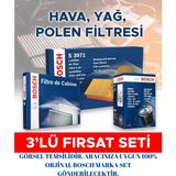 Bosch Opel Astra 2.2 Dti Cabrio 3/2002 - 8/2005 92 Kw 3'lü Periyodik Bakım Filtre Seti ( Hava Yağ Karbonlu Polen )