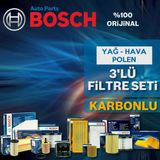 Bosch Opel Astra K 1.4 Filtre Bakım Seti 2015-2019 3Kp Hava+Yağ+Karbonlu