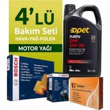 Bosch Opel Corsa 1.4 Filtre Bakım Seti-Opet 5W30 5lt (2014-2019) 4 Lü