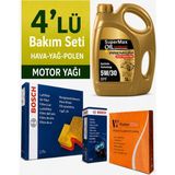 Bosch Opel Corsa 1.4 Filtre Bakım Seti-Supermax Oil 5W30 5lt (2014-2019) 4 Lü
