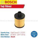 Bosch Opel Corsa D 1.3 CDTI 2011-2015 Yağ Filtresi