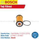 Bosch Opel Mokka 1.4 2012-2016 Yağ Filtresi