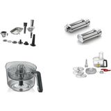Bosch Optimum Mutfak Şefleri 8-9 Serilerine Uyumlu Kıyma Çekme-Narenciye Sıkacağı-Doğrama Rende Aparatı-Makarna Erişte Merdanesi 4lü Set