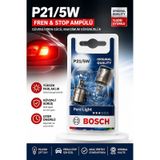 Bosch P21/5w Fren Stop Sinyal Ampulü 12v Bay15d Çift Flamanlı Pure Light 2 Adet Yüksek Görünürlük