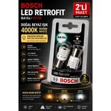 Bosch P21W 4000K Warm White LED Retrofit BA15s 12V Doğal Beyaz Işık LED Ampul 2'li Paket