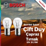 Bosch Park Stop Ampulü 12V P21 5W Çift Duy Çapraz Tırnak 1016