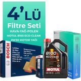 BOSCH Peugeot 301 1.2 Benzin Vti Filtre Bakım Seti Motul Motor Yağlı (2012-2015) 4 Lü