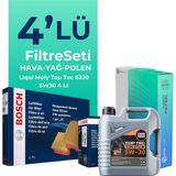 Bosch Peugeot 301 1.5 Dizel Filtre Bakım Seti Liqui Moly Motor Yağlı (2017-2020) 4 Lü
