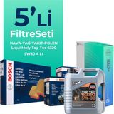Bosch Peugeot 301 1.5 Dizel Filtre Bakım Seti Liqui Moly Motor Yağlı (2017-2024) 5 Li