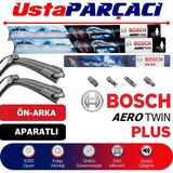 Bosch Peugeot 308 2008-2013 Aerotwin Plus-Rear Ön Arka Silecek Takımı H301