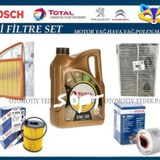 Bosch Peugeot Partner 1.6 Hdi Euro 5 Filtre Bakım Seti + Total İneo Ecs 5W30 4Lt Motor Yağı 2023 Üretim