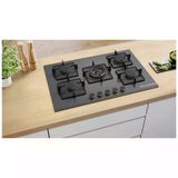 Bosch PNQ7B9P30O Serie 4 Gazlı 75 cm Sert Cam Antrasit Gri Doğalgaz Ocak