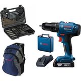 Bosch Pratik Darbeli Matkap Seti 2 Ah + 103 Parça Vidalama Ucu Mavi Sırtlı - Seçenek 1