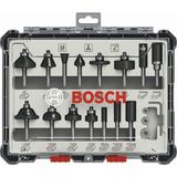 Bosch Pro 15'li Freze Seti 6mm Şaftlı Aksesuar ile Farklı Biçimlendirme Uçları