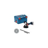 Bosch Professional 18 V sistem akülü beton zımpara makinesi GBR 18 V-15 S (L-BOXX 238 ile, elmas tabak tekerleği, kamçı anahtarı, taç fırçası, iki parçalı yedek taç fırçası)