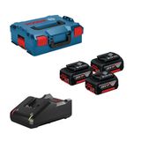 Bosch Professional 18V Akü Şarj Cihazı Seti (3 x 5.0 Ah; GAL 18V-40; L-Boxx)