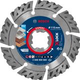 Bosch Professional 1x EXPERT MultiMaterial X-LOCK Elmas Kesme Diskleri (Beton, Donatılı beton, Tuğla, Yumuşak taş, Ø 115 mm, Aksesuar Küçük Avuç Taşlama Makinesi)