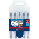 Bosch Professional 5 parça Expert HEX-9 HardCeramic Matkap Ucu Seti (Sert fayanslar, Ø 6 mm, Aksesuar Döner Matkap/Vidalamalar)