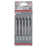 Bosch Professional 5 x dekupaj testere bıçağı T 301 CDF Clean sert ahşap için (sert ahşap, düz kesim, dekupaj testeresi aksesuarı)