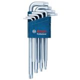 Bosch Professional 9 parça Alyan anahtarı seti TORX 1600A01TH4, mavi