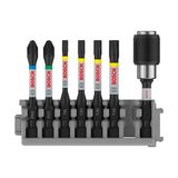Bosch Professional Accessories Accessories 7 parçalı tornavida ucu seti (Impact Control, T/PZ/PH uçlar - Uzunluk: 25 mm, evrensel tutucu Quick Release, Pick and Click, darbeli matkap aksesuarı)
