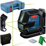 Bosch Professional Çizgi lazeri GLL 2-15 G (yeşil lazer, tutucu LB 10, tavan mandalı, görünür çalışma alanı: 15 m'ye kadar, 4 x AA pil, el çantası