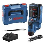 Bosch Professional D-tect 200 C Duvar Tarama Cihazı (Tarama alanı: 200 mm, Akım geçen ve geçmeyen kabloların, metal, plastik boruların bulunması, USB-C kablosu, 1 x 12V 2.0Ah Akü, Şarj Cihazı, L-BOXX)