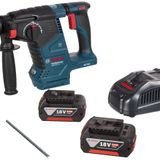 Bosch Professional GBH 187-LI Akülü Kırıcı Delici (18 Volt, 2 x 5,0 Ah Akü, Şarj Cihazı, 2,4 J, Betonda Delme Çapı: 24 mm, Plastik Çanta, One Chuck: farklı aksesuarlar tek mandrenle kullanılabilir)