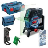 Bosch Professional GCL 2-50 CG Çizgi Lazer(20m Çalışma Alanı [Alıcı ile 50 m], SOLO [Akü, şarj cihazı dahil değildir], IP 54 Toza Karşı Koruma Sistemi, Yeşil Lazer, RM2 Tutucu, L-Boxx 136)