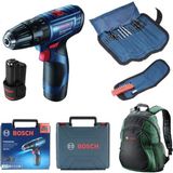 Bosch Professional Gsb 120-LI 2X2AH Akülü Darbeli Delme/vidalama + 23 Parça Set - 06019G8102 + Bosch Sırt Çantası