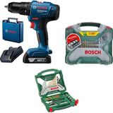 Bosch Professional GSB 183 Akülü Darbeli Matkap 2 Ah Şarjlı Özellikli 18V + X-Line 50+173 Parça Aksesuar Seti