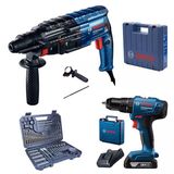 Bosch Professional Gsb 183 Tek Akülü 2 Ah Darbeli Matkap Şarjlı + Gbh 240 Kırıcı Delici + V-Line 103 Parça Aksesuar Seti