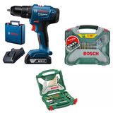 Bosch Professional Gsb 183 Tek Akülü 2 Ah Darbeli Matkap Şarjlı + X-Line 50+173 Parça Aksesuar Seti