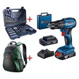 Bosch Professional Gsb 185-Lı 2 X 2.0 Ah Çift Akülü Darbeli Matkap - 06019K3100 + Bosch V-Line Matkap & Vidalama Karışık Aksesuar Seti 103 Parça - 2607017367 + Bosch Sırt Çantası (Yeşil)