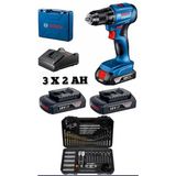 Bosch Professional Gsb 185-Lı 3 X 2.0Ah Üç Akülü Darbeli Matkap - 06019K3100 + Bosch V-Line Matkap & Vidalama Karışık Aksesuar Seti 103 Parça - 2607017367