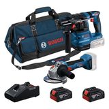 Bosch Professional GWS 18V-8 Akülü Taşlama & GBH 185 Akülü Kırıcı Delici & 2 x 4.0Ah Akü & GAL 18V-40 Şarj Cihazı & M-BAG, Karton Kutuda