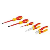 Bosch Professional, Vde El Aleti Seti 5 Parça (1X Yan Keski 160mm; Kargaburun 200mm, Tornavida Sl 3.5 X 75mm, Tornavida Sl 6.5 x 125mm, Yıldız Tornavida Ph2 x 125mm), 1600A02Ng2, Kırmızı