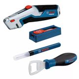 Bosch Profesyonel El Aleti Seti 4 Parça (1x Şişe Açacağı; 1x Değiştirilebilir Maket Bıçağı 180mm; 1x İşaretleme Kalemi; 1x Maket Bıçağı Yedeği 10 Parça; 1x L-Boxx Mini)