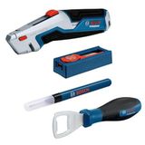 Bosch Profesyonel El Aleti Seti 4 Parça (1x Şişe Açacağı; 1x Değiştirilebilir Maket Bıçağı 180mm; 1x İşaretleme Kalemi; 1x Maket Bıçağı Yedeği 10 Parça; 1x L-Boxx Mini)