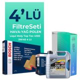 Bosch Renault Clio 1.2 Benzin Filtre Bakım Seti Liqui Moly Motor Yağlı 2005-2012 4 Lü