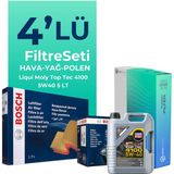 Bosch Renault Clio 1.2 Benzin Tce Filtre Bakım Seti Liqui Moly Motor Yağlı (2014-2021) 4 Lü